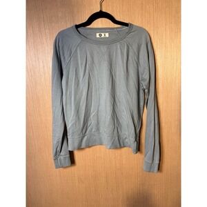 American Giant Womens Crew Neck Sweatshirt Blue Gray Cotton Modal Small